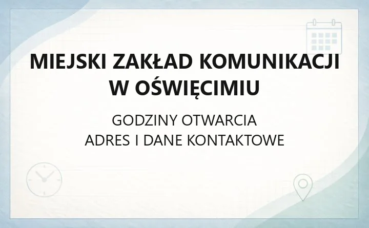 Miejski Zakład Komunikacji w Oświęcimiu - kontakt, cennik, rozkład jazdy i bilety