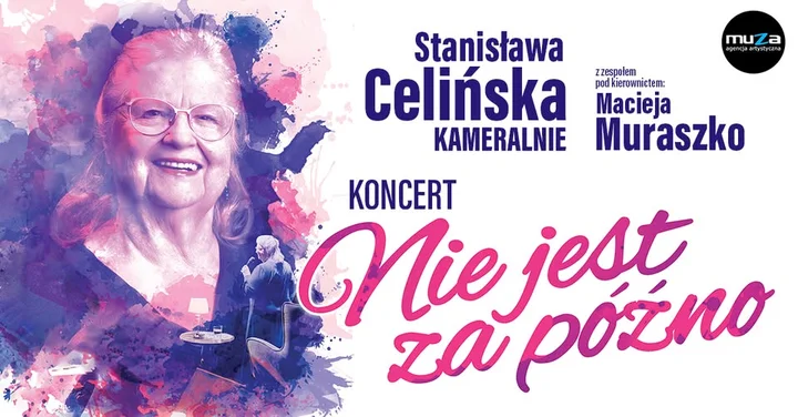 Obrazek przedstawia grafikę promocyjną wydarzenia Koncert kameralny Stanisławy Celińskiej w Oświęcimiu