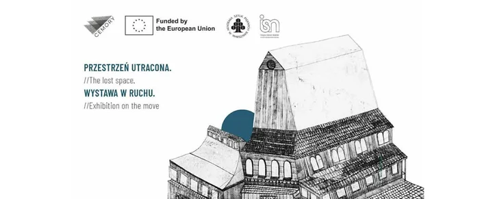 Grafika promocyjna wydarzenia Przestrzeń Utracona. Wystawa w Ruchu — Oświęcim