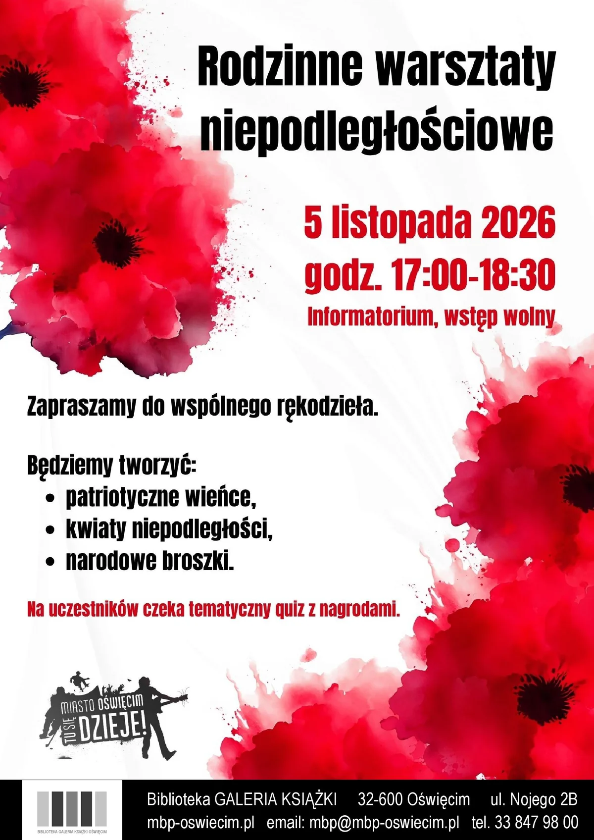 Grafika promocyjna wydarzenia Rodzinne warsztaty niepodległościowe