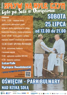 Grafika promocyjna wydarzenia 3. Spływ na byle czym, byle po Sole w Oświęcimiu
