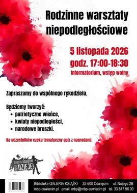Grafika promocyjna wydarzenia Rodzinne warsztaty niepodległościowe