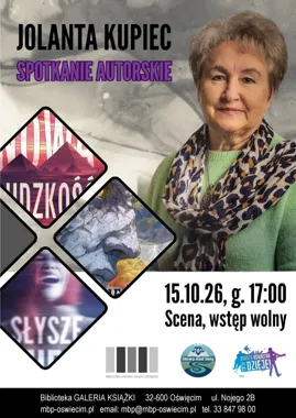 Grafika promocyjna wydarzenia Słowa nad Sołą – spotkanie z Jolantą Kupiec