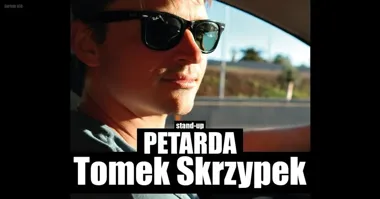 Grafika promocyjna wydarzenia Stand-up w Oświęcimiu: Tomek Skrzypek z programem „PETARDA”
