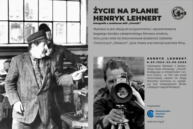 Grafika promocyjna wydarzenia Życie na planie. Henryk Lehnert – wystawa plenerowa