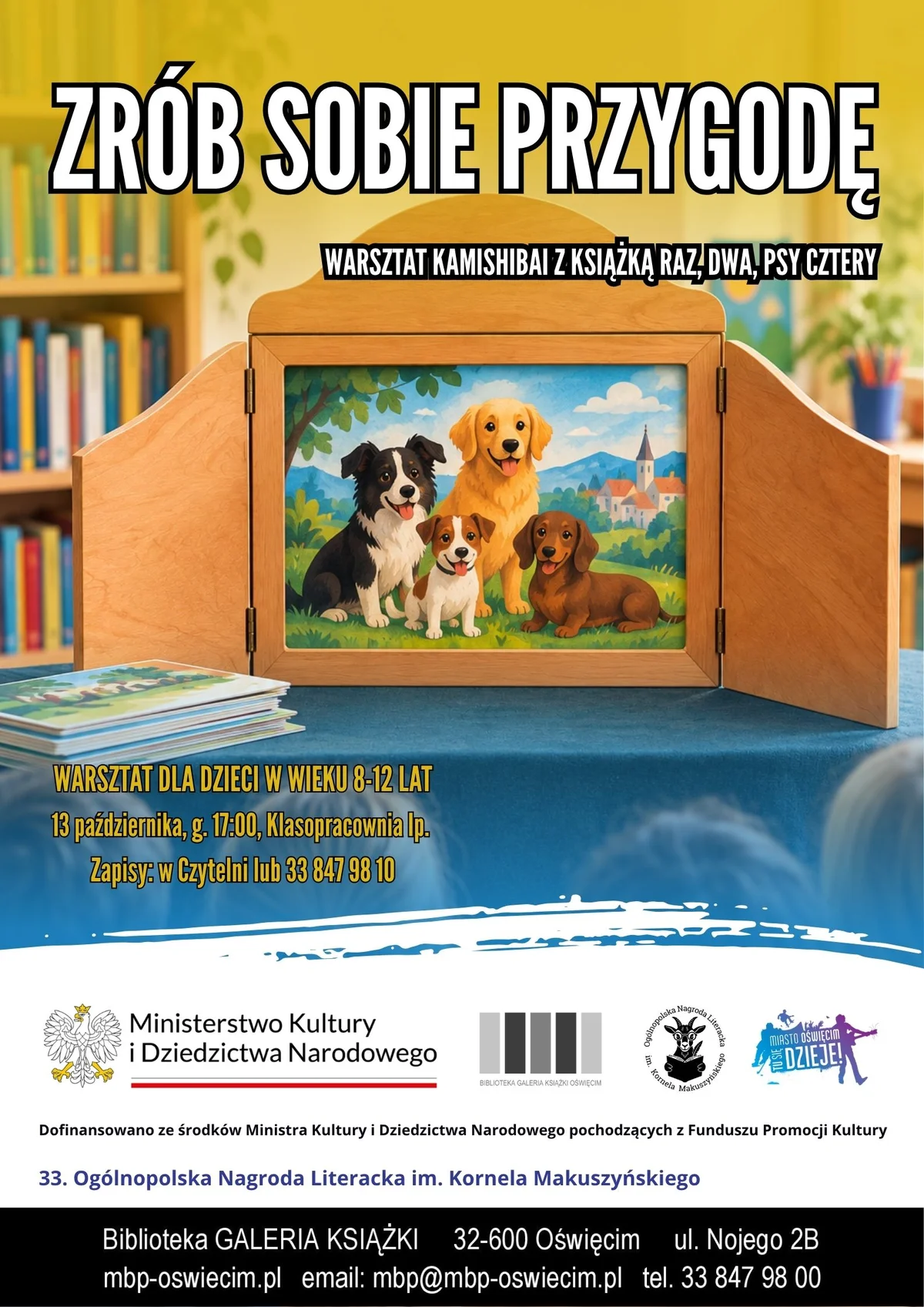 Grafika promocyjna wydarzenia Zrób sobie przygodę – eksperymentujemy z formą: warsztat kamishibai