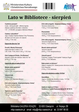 Sierpniowa biblioteka rusza pełną parą - od jogi po iluzję
