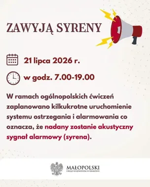 Syreny alarmowe zabrzmią w Oświęcimiu. Zaplanowano ćwiczenia
