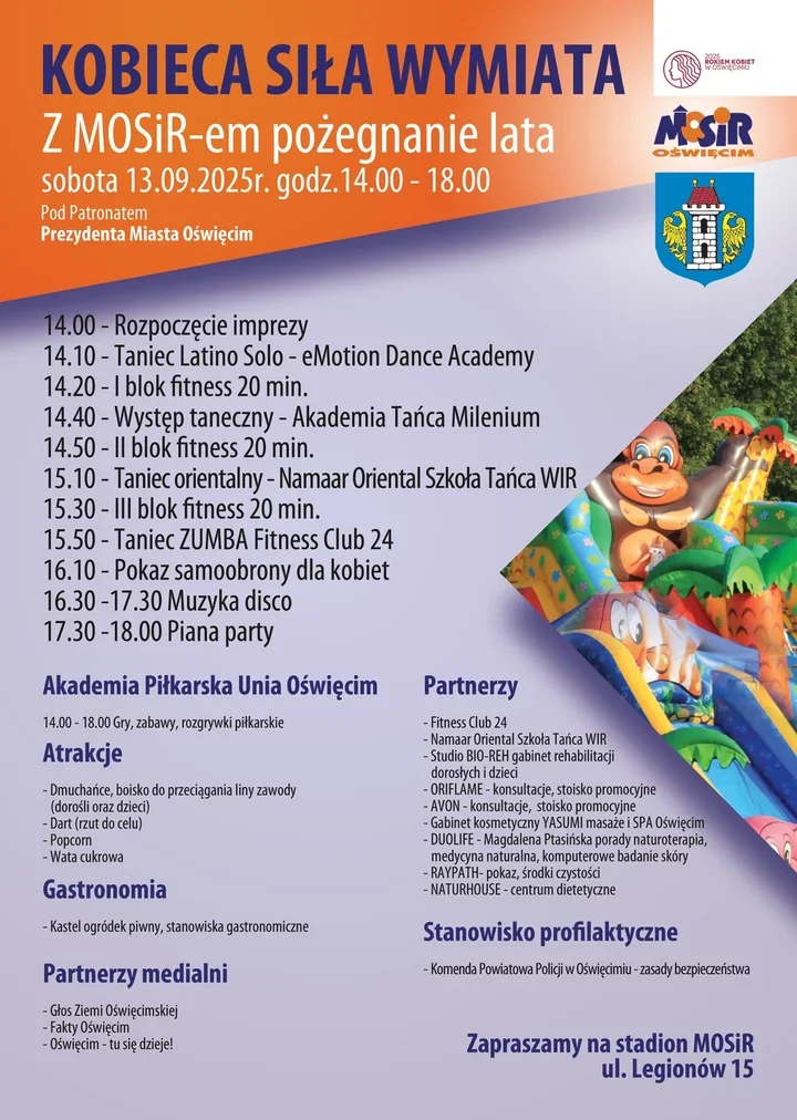 Jak pożegnać lato z tańcem, fitnessem i pianą na stadionie MOSiR