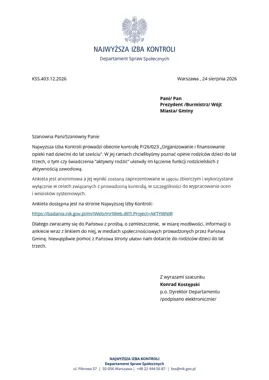NIK pyta rodziców z Zatora o program „Aktywny Rodzic”